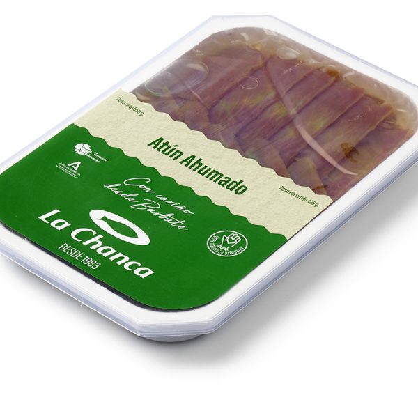 Bandeja grande de atun ahumado en aceite