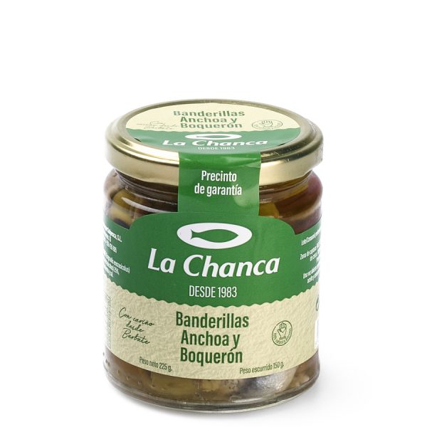 Tarro de banderillas de anchoa y boqueron La Chanca