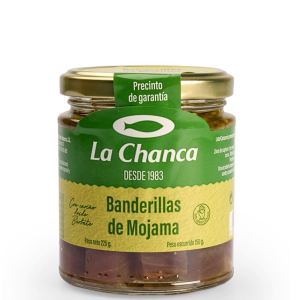 Tarro de banderillas de mojama