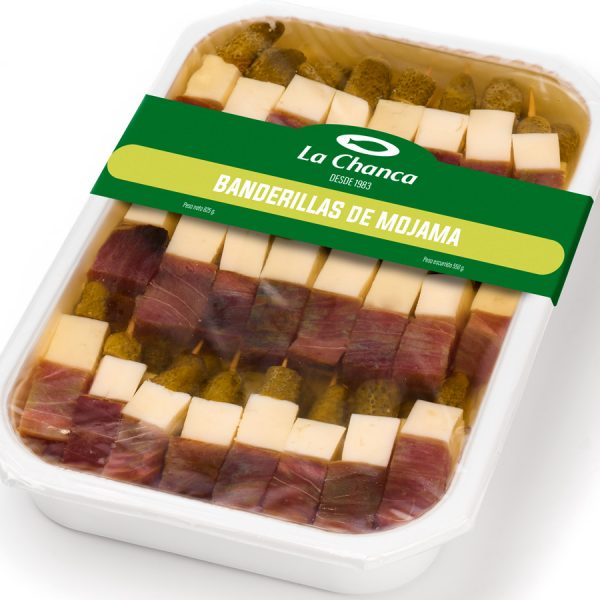 Bandeja 800gr banderillas de mojama la Chanca