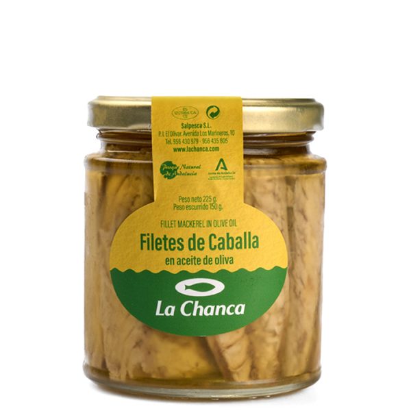 Tarro 225g filetes de caballa en aceite de oliva