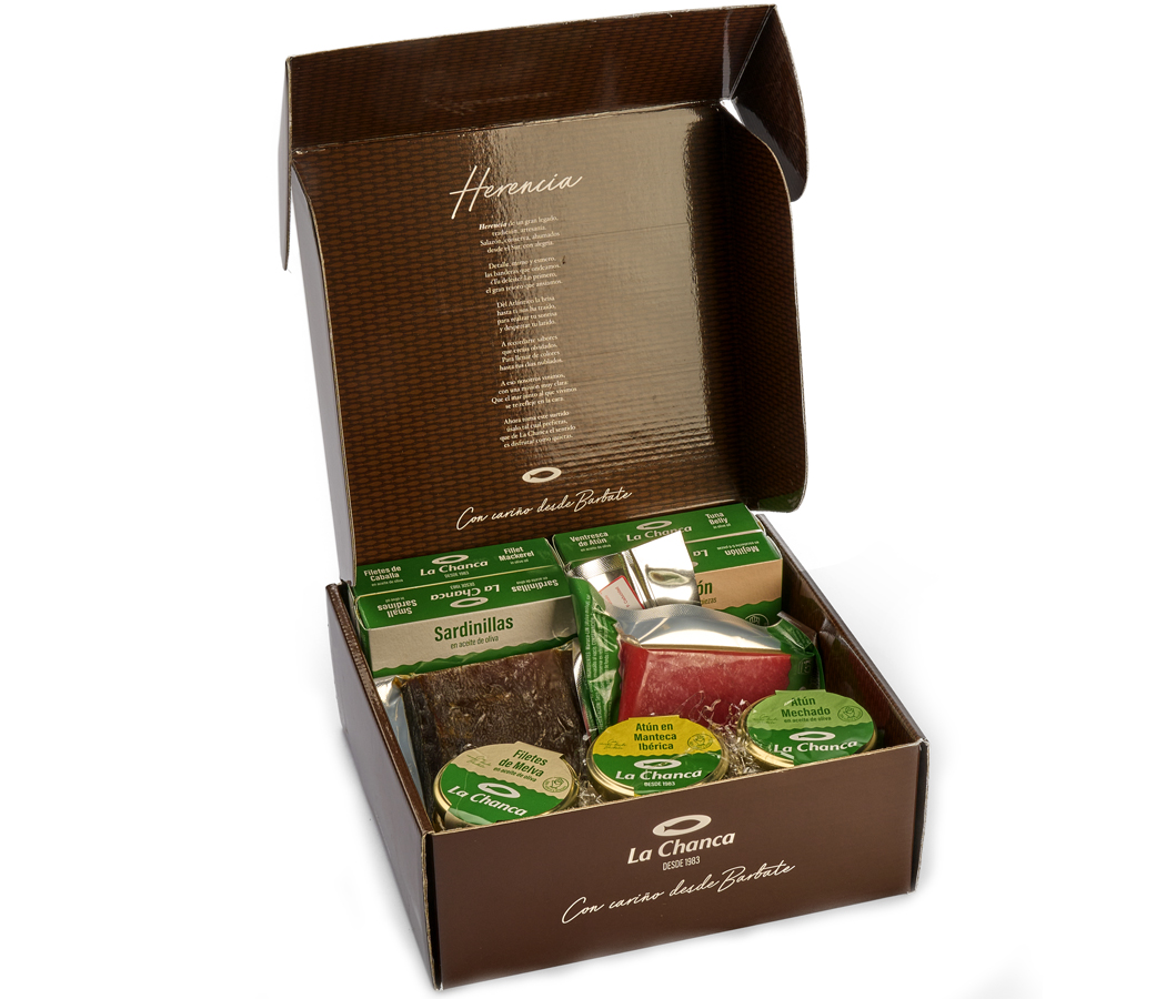 caja herencia 2 Caja regalo con surtido de conservas y salazones (11 productos)