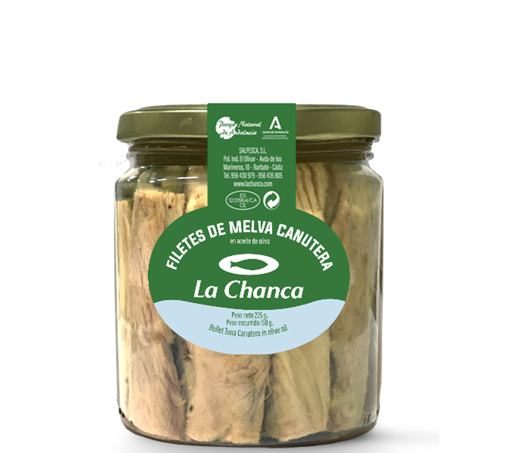 canutera 225 Tarro de filetes de melva canutera en aceite de oliva