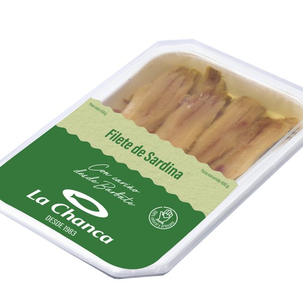 Bandeja de filetes de sardina