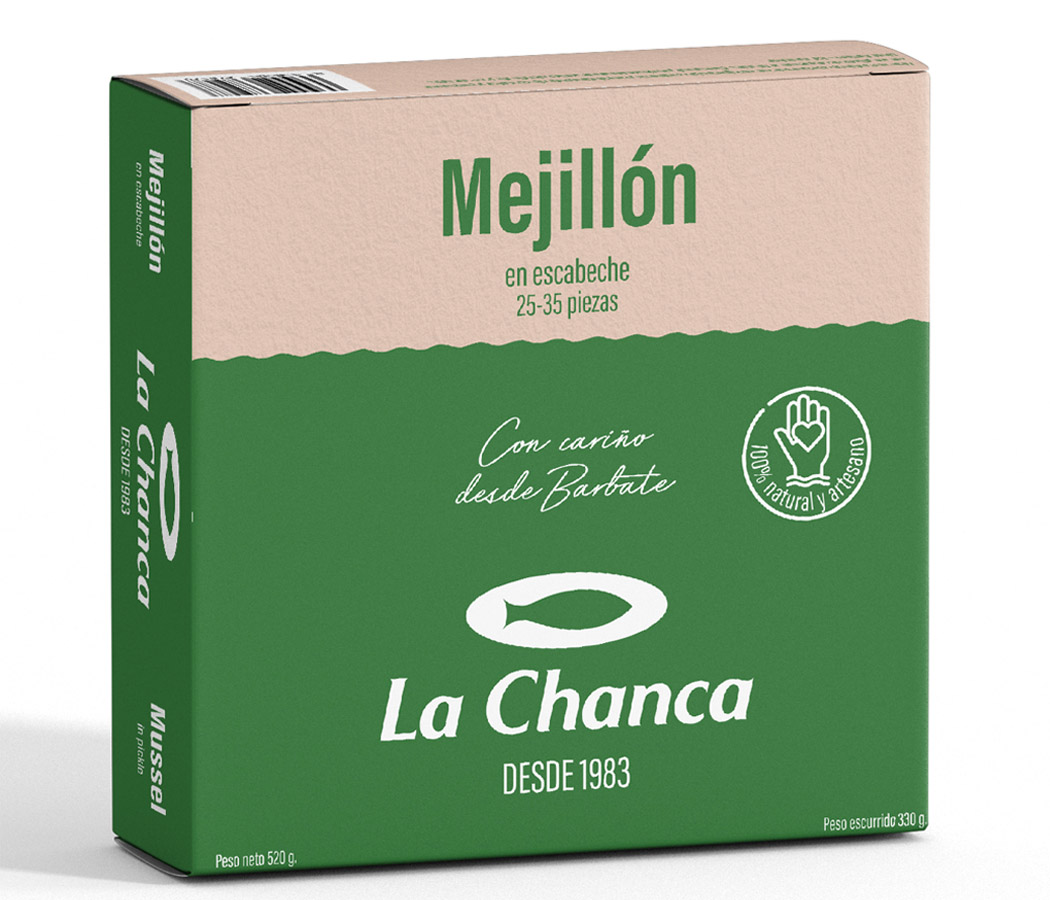 mejillon 550 35 pz Estuche 25-35piezas mejillon en escabeche La Chanca