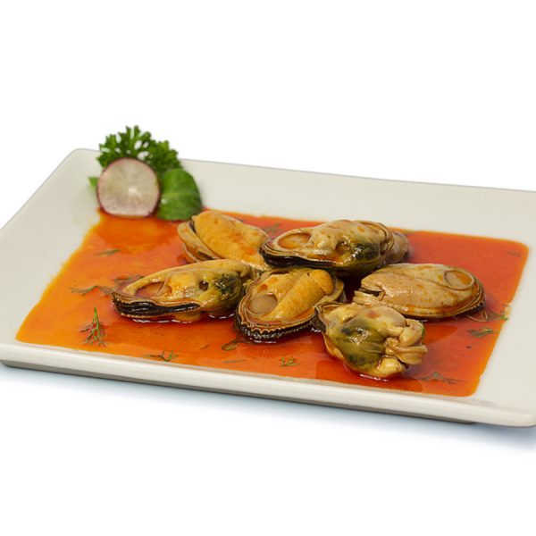 Plato con 6 mejillones en escabeche