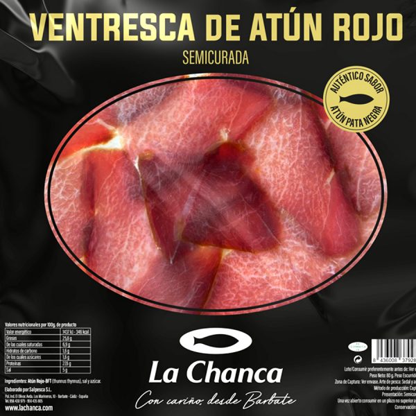 Ventresca de atun rojo semicurada envasada